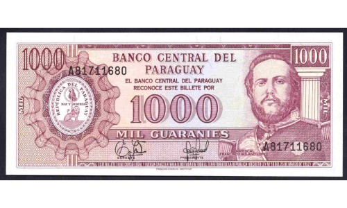 Парагвай 1000 гуарани L. 25.03.1952 (1995 г.) (PARAGUAY 1000 Guaraníes L. 25.03.1952 (1995)) P213:Unc