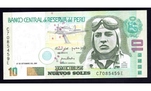 Перу 10 солей 2001 г. (PERU 10 Nuevos Soles 2001) P 175: UNC