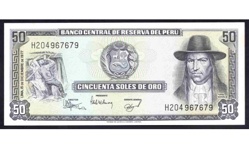 Перу 50 солей 1977 г. (PERU 50 Soles de Oro 1977) P113:Unc
