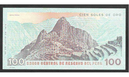 Перу 100 солей 1976 г. (PERU 100 Soles de Oro 1976) P114: UNC