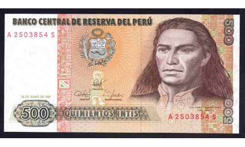Перу 500 интис 1987 г. (PERU 500 Intis 1987) P 134b: UNC