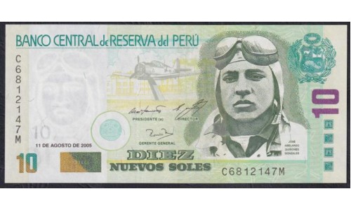 Перу 10 солей 2005 г. (PERU 10 Nuevos Soles 2005) P 179a: UNC