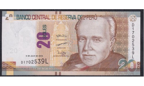 Перу 20 солей 2018 г. (PERU 20 Nuevos Soles 2018) P 193b: UNC