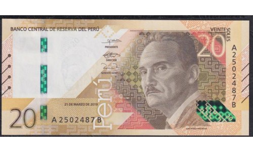 Перу 20 солей 2019 г. (PERU 20 Nuevos Soles 2019) P W197: UNC