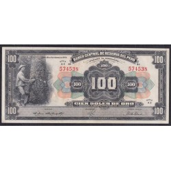 Перу 100 солей 1950 г. (PERU 100 Soles de Oro 1950) P 69А: XF/aUNC