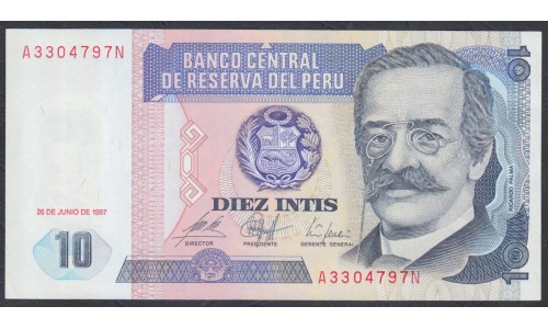 Перу 10 интис 1987 г. (PERU 10 Intis 1987) P 129: UNC