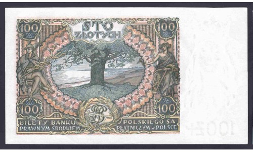 Польша 100 злотых 1934 г. (POLAND 100 Złotych 1934) Р 75: UNC