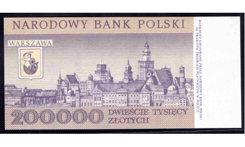 Польша 200000 злотых 1989 г. (POLAND 200000 Złotych 1989) P 155: UNC