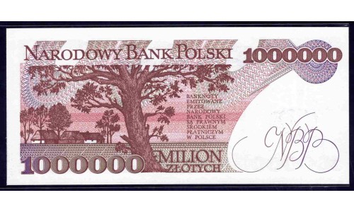 Польша 1 миллион злотых 1991 года (POLAND 1.000.000 Złotych 1991) P 157: UNC
