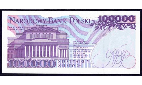 Польша 100000 злотых 1993 г. (POLAND 100000 Złotych 1993) P 160: UNC