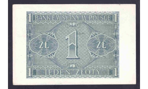 Польша 1 злотый 1941 года (POLAND 1 Złoty 1941) P 99: аUNC