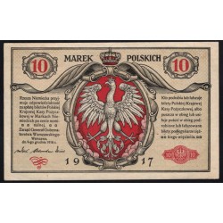 Польша 20 марок 1917 года, РАРИТЕТ!!! (Poland 10 Marek 1917, RARE) P 12: UNC-/UNC
