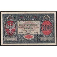 Польша 100 марок 1916 года, A.2391231, Нечастые в состоянии (POLAND 100 Marek Polskich 1916) P 15: aUNC
