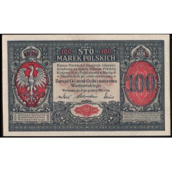 Польша 100 марок 1916 года, A.2391231, Нечастые в состоянии (POLAND 100 Marek Polskich 1916) P 15: aUNC