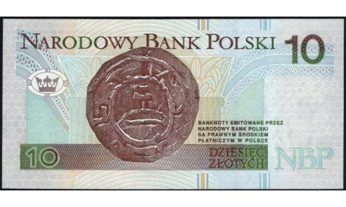 Польша 10 злотых 1994 года, серия AS (POLAND 10 Złotych 1994) Р 173 : UNC