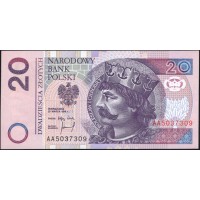 Польша 20 злотых 1994 года, серия AA (POLAND 20 Złotych 1994) Р 174 : UNC