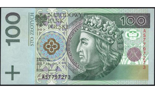 Польша 100 злотых 1994 года, серия AS (POLAND 100 Złotych 1994) Р 176 : UNC