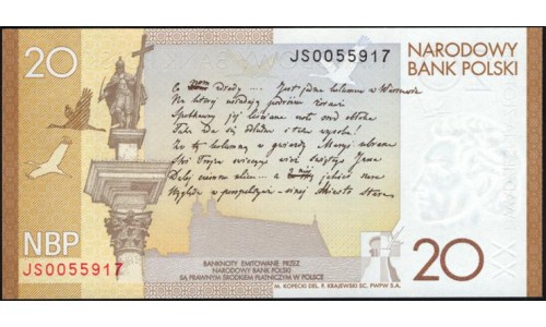 Польша 20 злотых 2009 года, Юбилейные в Буклете (POLAND 20 Złotych 2009) P 180 : UNC