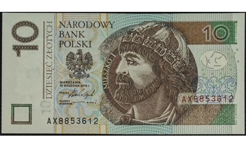 Польша 10 злотых 2016  (POLAND 10 Złotych 2016) P 183b : UNC