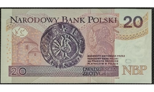Польша 20 злотых 2016  (POLAND 20 Złotych 2016) P 184 : UNC