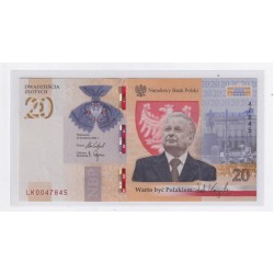 Польша 20 злотых 2021 года, Качинский (POLAND 20 Złotych 2021) P NEW: Unc - Buklet
