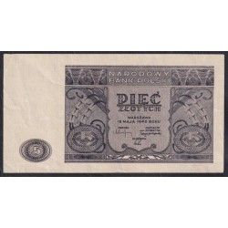 Польша 5 злотых 1946 г. (POLAND 5 Złotych 1946) P 125: aUNC