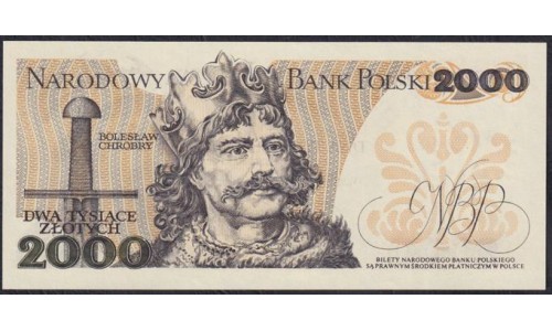 Польша 2000 злотых 1982 г. (POLAND 2000 Złotych 1982) P 147c: UNC