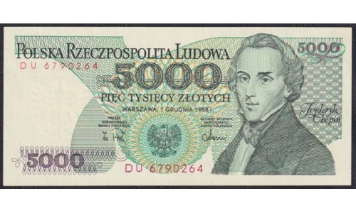 Польша 5000 злотых 1988 год (POLAND 5000 Złotych 1988) P 150с: UNC