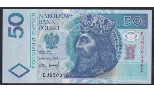 Польша 50 злотых 1994 года, EJ9503165 (POLAND 50 Złotych 1994) Р 175: UNC