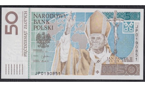 Польша 50 злотых 2006 года, JP0190851 (POLAND 50 Złotych 2006) Р 178: UNC