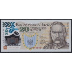 Польша 20 злотых 2014 года, 100 лет образования Польского Легиона, ПОЛИМЕР (POLAND 20 Złotych, Polymer 2014) P 187: UNC