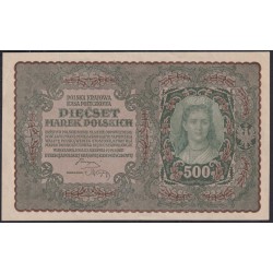 Польша 500 марок 1919 года, 734238 (POLAND 500 Marek Polskich 1919) Р 28: UNC