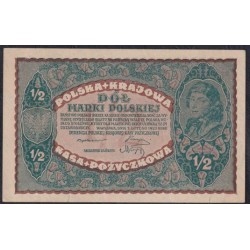 Польша 1/2 марки 1920 года (POLAND 1/2 Marki Polskich 1920) Р 30: aUNC