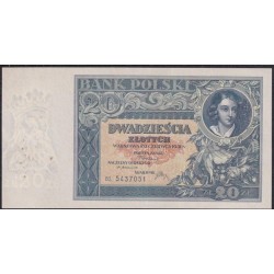 Польша 20 злотых 1931 года, НЕЧАСТЫЕ (POLAND 20 Złotych 1931) Р 73: XF+++