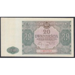 Польша 20 злотых 1946 года, Редкие! (POLAND 20 Złotych 1946) Р 127: UNC