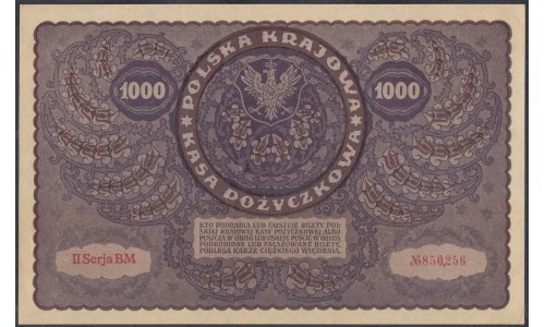 Польша 1000 марок 1919 г. (POLAND 1000 Marek Polskich 1919) P 29: UNC