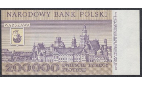 Польша 200000 злотых 1989 г. (POLAND 200000 Złotych 1989) P 155: UNC