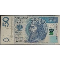 Польша 50 злотых 2012, серия AA (POLAND 50 Złotych 2012) P 185 : UNC