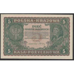 Польша 5 марок 1919 года (POLAND 5 Marek Polskich 1919) Р 24: UNC