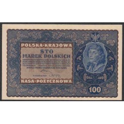 Польша 100 марок 1919 года (POLAND 100 Marek Polskich 1919) Р 27: UNC