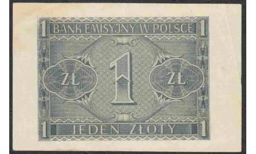 Польша 1 злотый 1941 года (POLAND 1 Złoty 1941) P 99: XF/аUNC