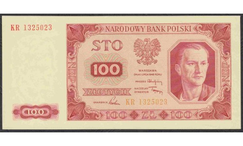 Польша 100 злотых 1948 года (POLAND 100 Złotych 1948) P 139a: UNC