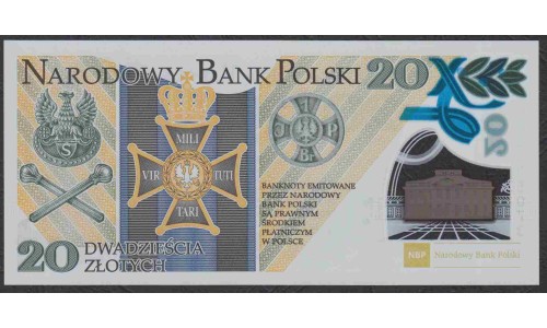 Польша 20 злотых 2014 года, ПОЛИМЕР (POLAND 20 Złotych, Polymer 2014) P 187: UNC , Buklet