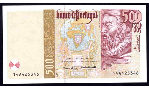 Португалия 500 эскудо 1997 (PORTUGAL 500 Escudos 1997) P 187а(1) : UNC
