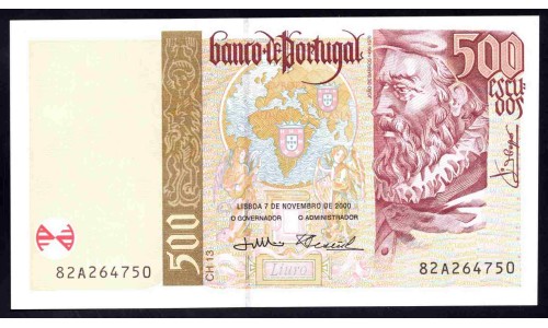 Португалия 500 эскудо 2000 (PORTUGAL 500 Escudos 2000) P 187c : UNC