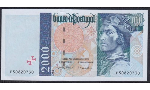 Португалия 2000 эскудо 07.11.2000 (PORTUGAL 2000 Escudos 07.11.2000) P 189d(1) : UNC