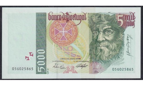 Португалия 5000 эскудо 05.01.1995 (PORTUGAL 5000 Escudos 1995) P 190a(1) : UNC