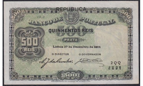 Португалия 500 Рейс 1904 года (PORTUGAL 500 Reis 1904) P 105a: UNC-
