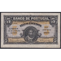 Португалия 5 Эскудо 13.01.1925 года (PORTUGAL 2.50 Escudos 13.01.1925) P 133(1): VF/XF