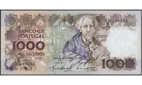 Португалия 1000 эскудо 1989 (PORTUGAL 1000 Escudos 1989) P 181f(4) : UNC
